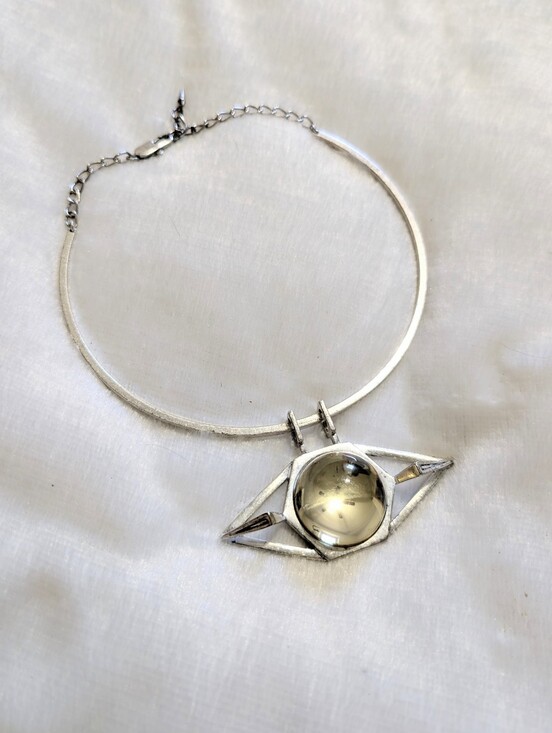 Jenny Bird Jewelry - Rare Jenny Bird Silver Plated Nova Orb Collar 3D Metal Choker Statement Necklace